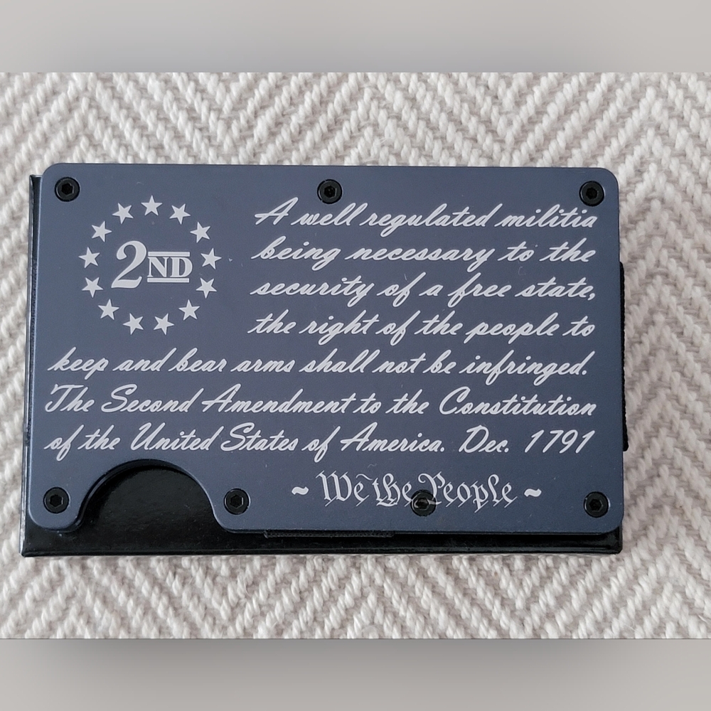 2nd Amendment Minimalist Card WalletAnodized Aluminum RFID Block!